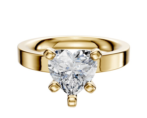 14K Yellow Gold 4 Prong Classic Flat 3.0mm Engagement Ring