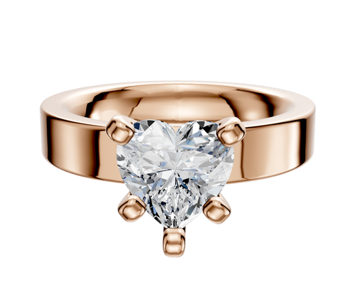 14K Rose Gold 4 Prong Classic Flat 4.0mm Engagement Ring