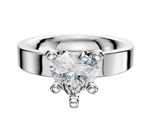 Platinum 4 Prong Classic Flat 4.0mm Engagement Ring