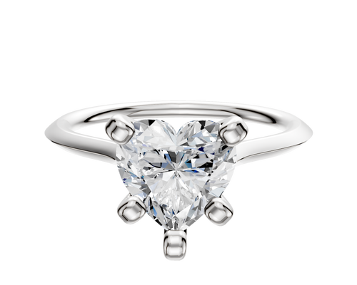 18K White Gold 4 Prong Cathedral Knife Edge 1.5mm Engagement Ring