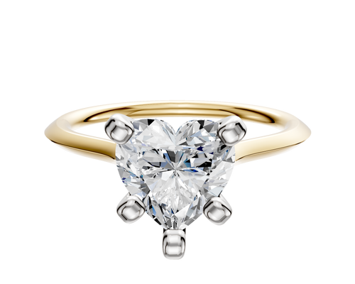 14K Two Tone 4 Prong Cathedral Knife Edge 1.5mm Engagement Ring