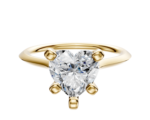 18K Yellow Gold 4 Prong Cathedral Knife Edge 1.5mm Engagement Ring