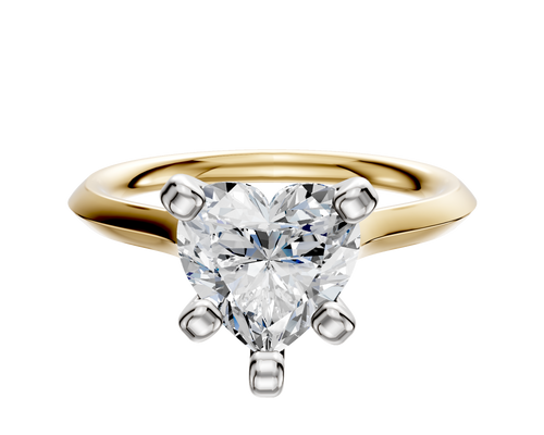 18K Two Tone 4 Prong Cathedral Knife Edge 2.0mm Engagement Ring