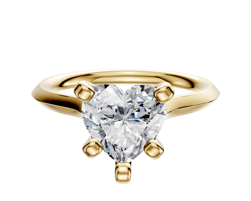14K Yellow Gold 4 Prong Cathedral Knife Edge 2.0mm Engagement Ring