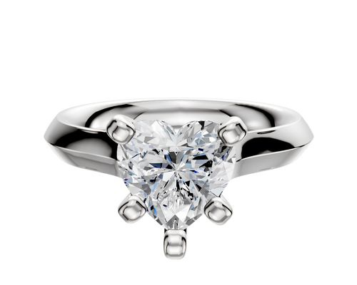 18K White Gold 4 Prong Cathedral Knife Edge 3.0mm Engagement Ring