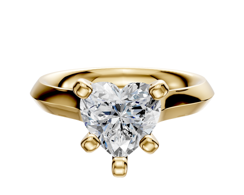 18K Yellow Gold 4 Prong Cathedral Knife Edge 3.0mm Engagement Ring