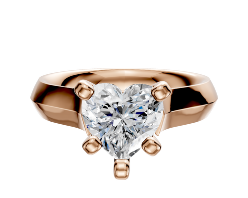 14K Rose Gold 4 Prong Cathedral Knife Edge 4.0mm Engagement Ring