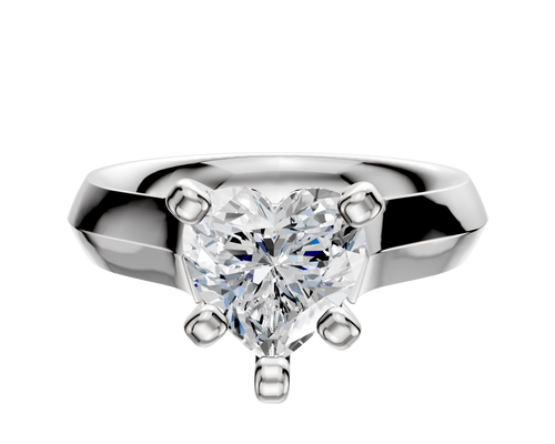 14K White Gold 4 Prong Cathedral Knife Edge 4.0mm Engagement Ring