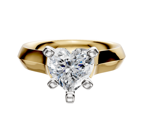 18K Two Tone 4 Prong Cathedral Knife Edge 4.0mm Engagement Ring