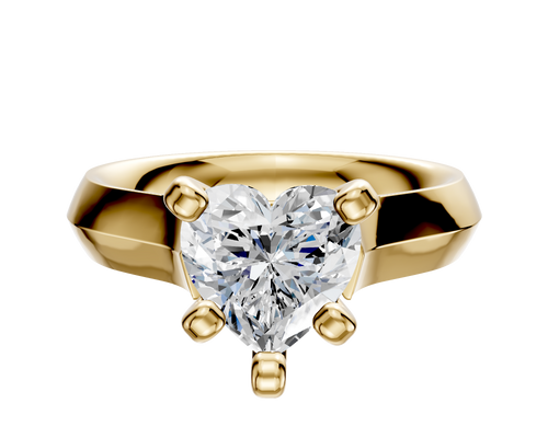 18K Yellow Gold 4 Prong Cathedral Knife Edge 4.0mm Engagement Ring