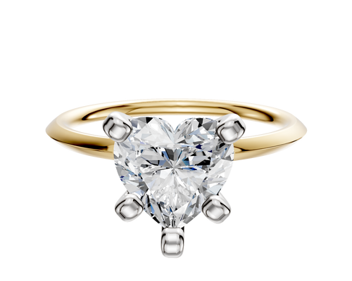 14K Two Tone 4 Prong Classic Knife Edge 1.5mm Engagement Ring