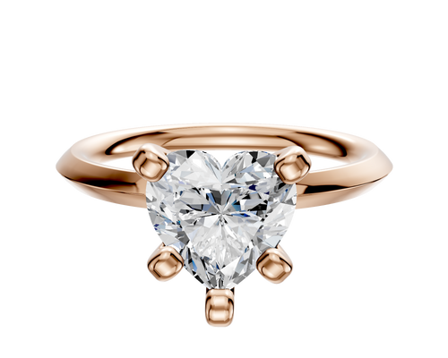 18K Rose Gold 4 Prong Classic Knife Edge 2.0mm Engagement Ring
