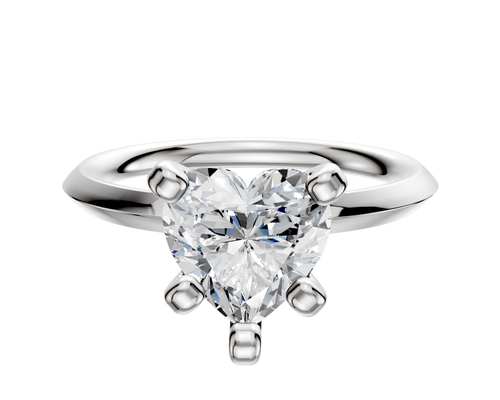 18K White Gold 4 Prong Classic Knife Edge 2.0mm Engagement Ring