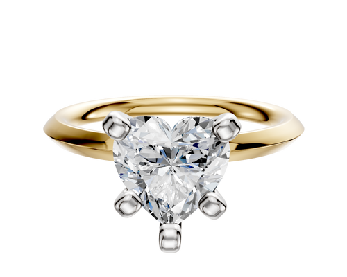 14K Two Tone 4 Prong Classic Knife Edge 2.0mm Engagement Ring