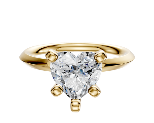 18K Yellow Gold 4 Prong Classic Knife Edge 2.0mm Engagement Ring