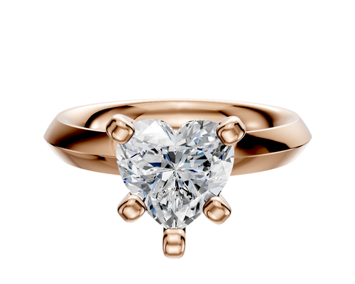 14K Rose Gold 4 Prong Classic Knife Edge 3.0mm Engagement Ring