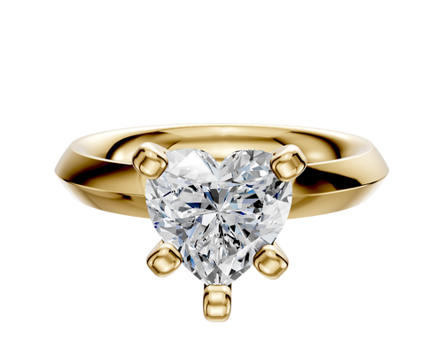 18K Yellow Gold 4 Prong Classic Knife Edge 3.0mm Engagement Ring