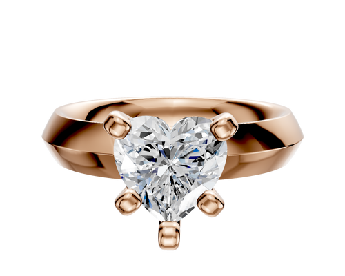 18K Rose Gold 4 Prong Classic Knife Edge 4.0mm Engagement Ring
