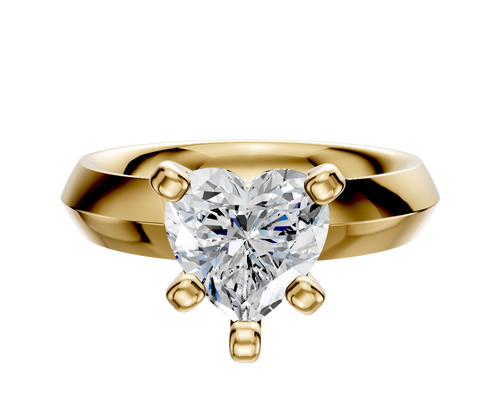 14K Yellow Gold 4 Prong Classic Knife Edge 4.0mm Engagement Ring