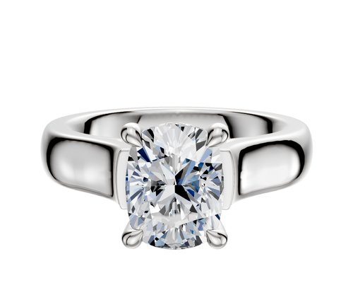 Platinum 4 Prong Hidden Halo Cathedral Dome 4.0mm Engagement Ring