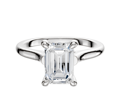 14K White Gold 4 Prong Hidden Halo Cathedral Dome 2.0mm Engagement Ring