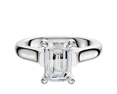 14K White Gold 4 Prong Hidden Halo Cathedral Dome 3.0mm Engagement Ring