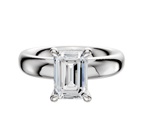 Platinum 4 Prong Hidden Halo Classic Dome 4.0mm Engagement Ring