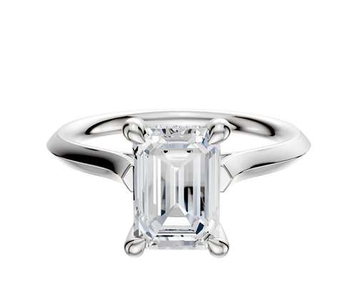Platinum 4 Prong Hidden Halo Cathedral Knife Edge 2.0mm Engagement Ring