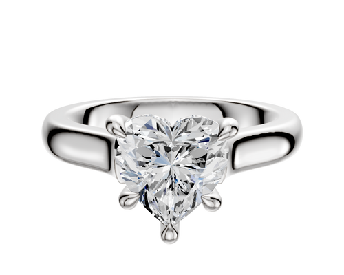 14K White Gold 4 Prong Hidden Halo Cathedral Dome 3.0mm Engagement Ring
