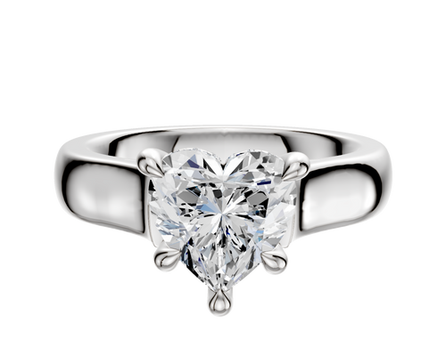 18K White Gold 4 Prong Hidden Halo Cathedral Dome 4.0mm Engagement Ring