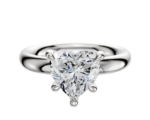 Platinum 4 Prong Hidden Halo Classic Dome 3.0mm Engagement Ring