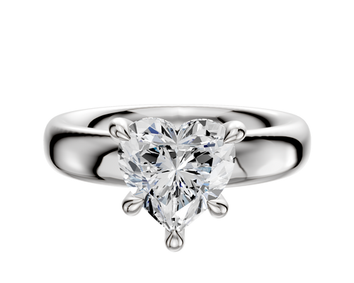 Platinum 4 Prong Hidden Halo Classic Dome 4.0mm Engagement Ring