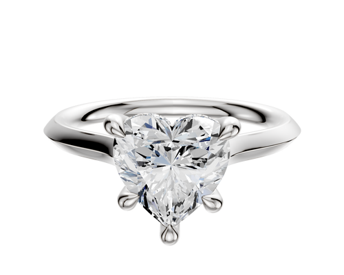 14K White Gold 4 Prong Hidden Halo Cathedral Knife Edge 2.0mm Engagement Ring