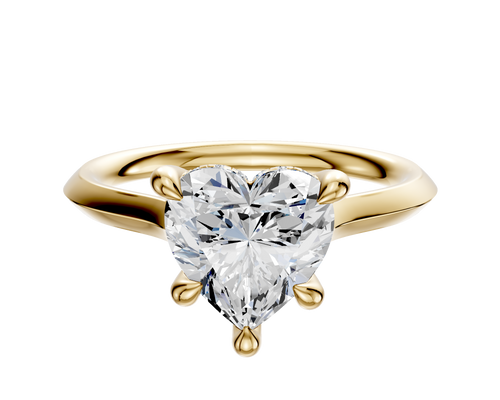 14K Yellow Gold 4 Prong Hidden Halo Cathedral Knife Edge 2.0mm Engagement Ring