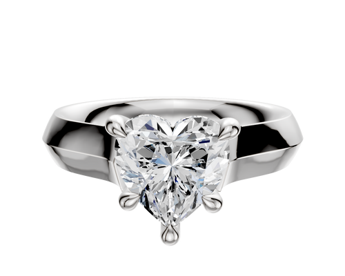 Platinum 4 Prong Hidden Halo Cathedral Knife Edge 4.0mm Engagement Ring