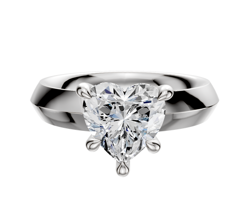 Platinum 4 Prong Hidden Halo Classic Knife Edge 4.0mm Engagement Ring