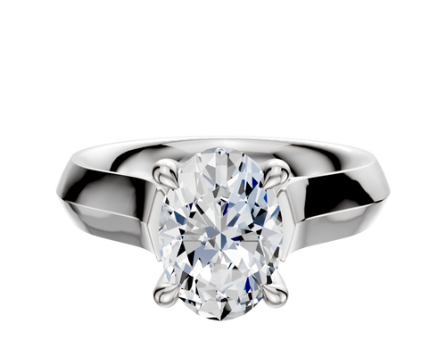 Platinum 4 Prong Hidden Halo Cathedral Knife Edge 4.0mm Engagement Ring
