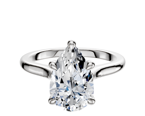 Platinum 4 Prong Hidden Halo Cathedral Dome 2.0mm Engagement Ring