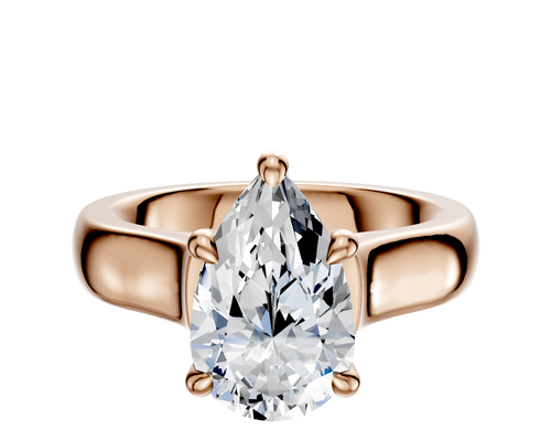 18K Rose Gold 4 Prong Hidden Halo Cathedral Dome 4.0mm Engagement Ring