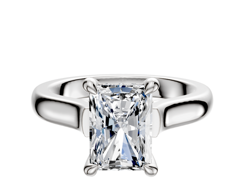 Platinum 4 Prong Hidden Halo Cathedral Dome 3.0mm Engagement Ring