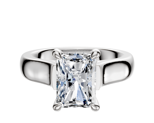 Platinum 4 Prong Hidden Halo Cathedral Dome 4.0mm Engagement Ring