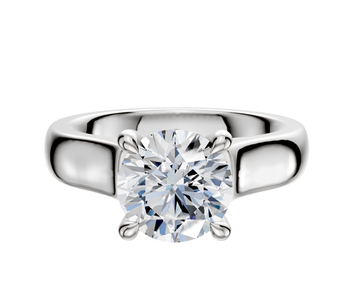 Platinum 4 Prong Hidden Halo Cathedral Dome 4.0mm Engagement Ring