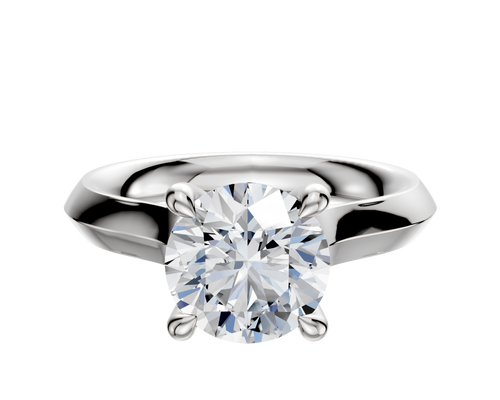 Platinum 4 Prong Hidden Halo Cathedral Knife Edge 3.0mm Engagement Ring