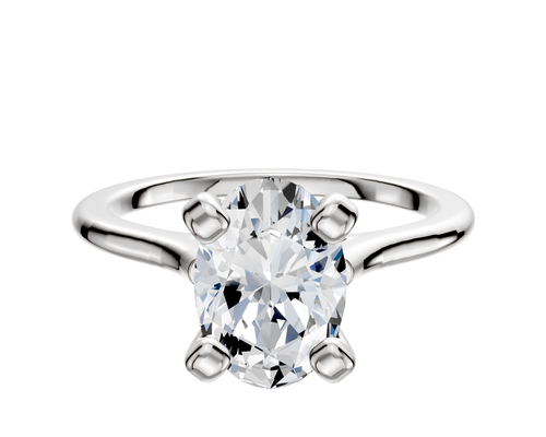 Platinum 4 Prong Cathedral Dome 1.5mm Engagement Ring