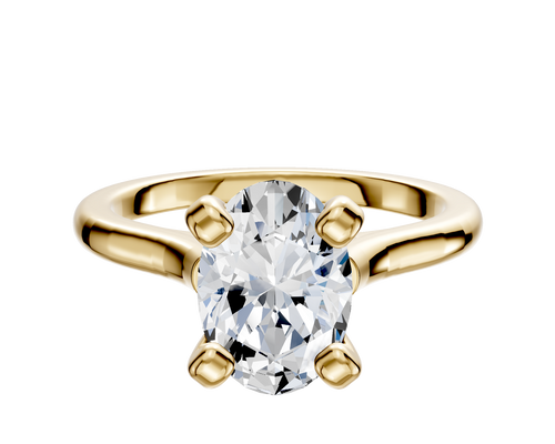 18K Yellow Gold 4 Prong Cathedral Dome 2.0mm Engagement Ring