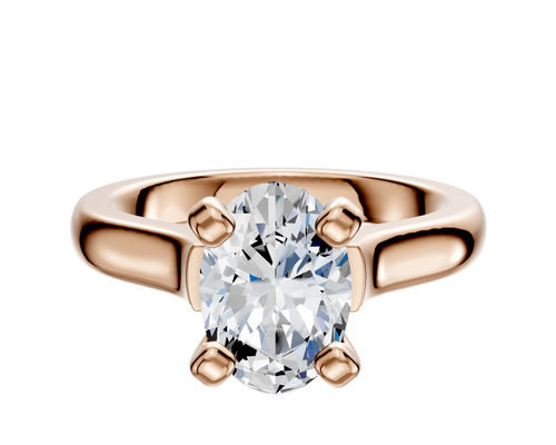 18K Rose Gold 4 Prong Cathedral Dome 3.0mm Engagement Ring