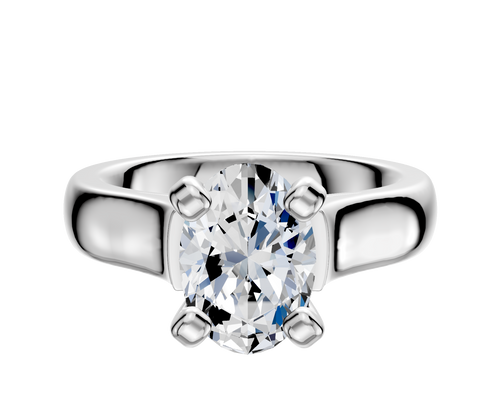 14K White Gold 4 Prong Cathedral Dome 4.0mm Engagement Ring