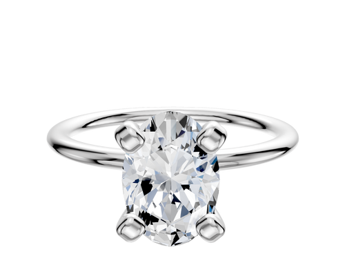 Platinum 4 Prong Classic Dome 1.5mm Engagement Ring