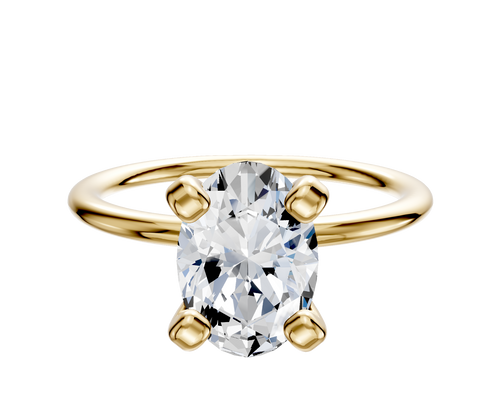 18K Yellow Gold 4 Prong Classic Dome 1.5mm Engagement Ring