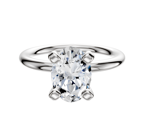 18K White Gold 4 Prong Classic Dome 2.0mm Engagement Ring